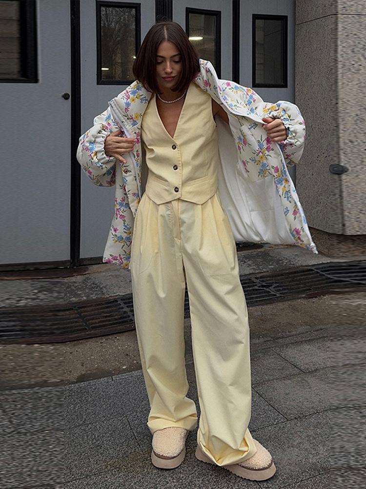 Damen Baumwollgepolsterte warme Jacke Damen dünne Daunenjacke Damen bedruckte Reißverschlussreversjacke Modestil Herbst und Winter