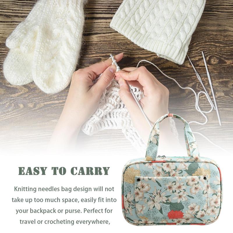 Empty Knitting Needles Pouch Storage Bag Crochet Hooks Sewing Supplies Organizer For Needle Scissors Ruler Sewing Accessory Case