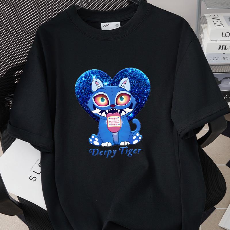 Kpop Korean Wave Witch Hunt Trendy Casual Short Sleeved Printed T-shirt 5988