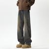 Amerikanische Street Retro gewaschen alt gespleißte Jeans Herren Ins Trendig High Street Locker Gerade Freizeit Hose