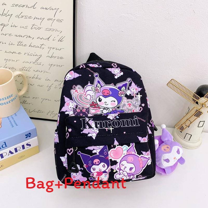 Zainetto per Bambini con Stampa Cartoon Hello Kitty Kuromi in Nylon Traspirante per l'Asilo
