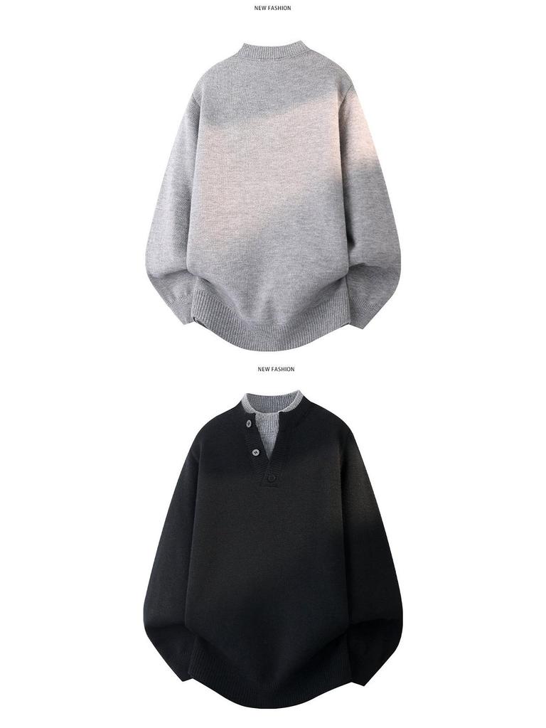 2025 Autumn/Winter Youth Fashion Casual Button-up Knit Sweater