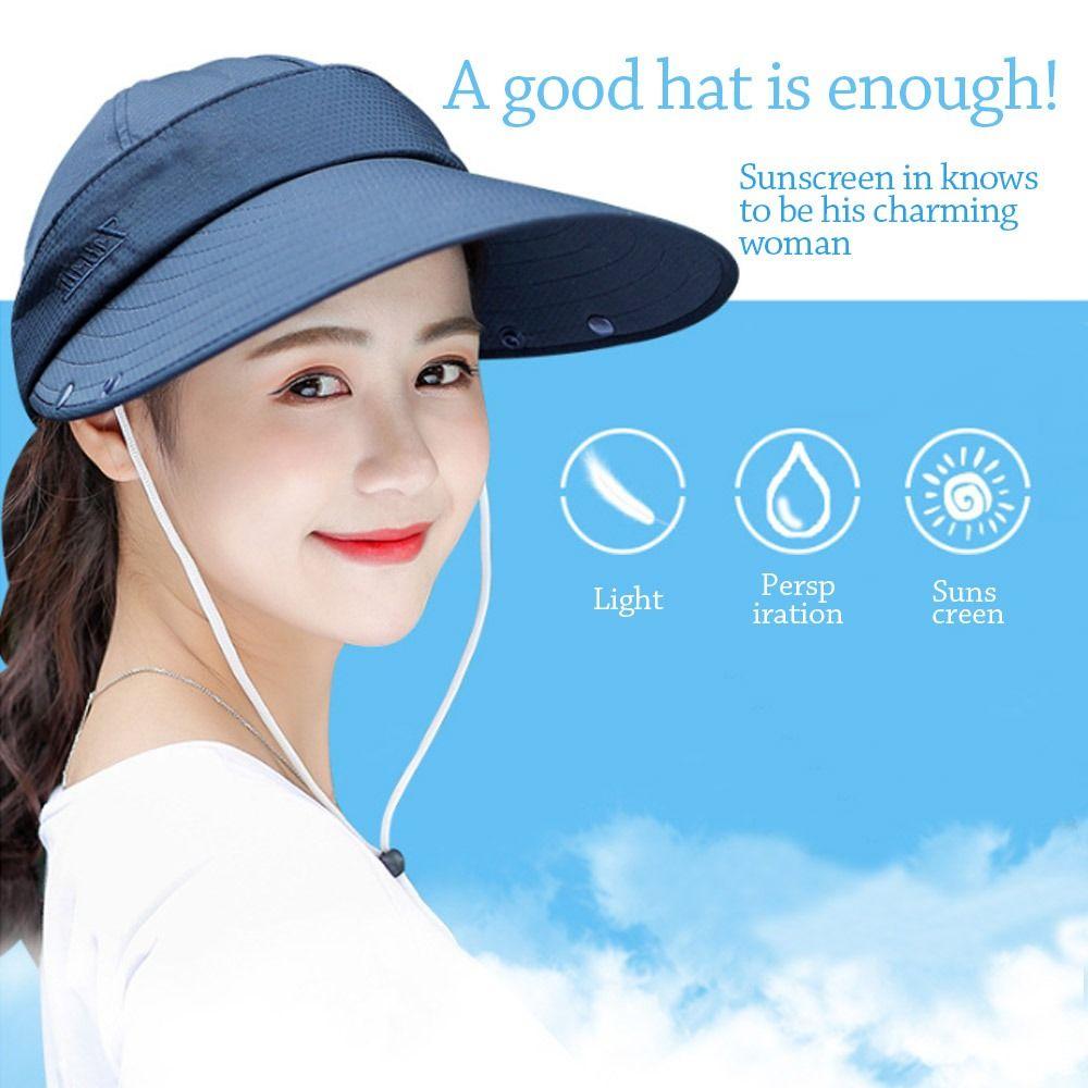 Women Breathable Detachable UV Protection Beach Cap Shade Hat Sunshade Sun Hat Fisherman Cap