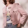 Women's Stand Collar Motorcycle Style Short Jacket