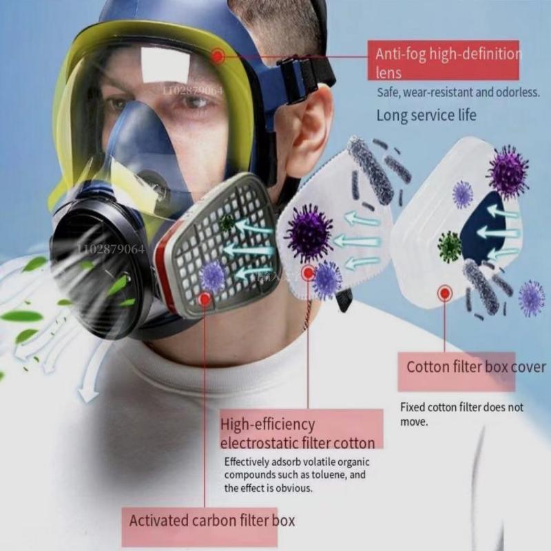 Chemical respirator high quality new gas mask A8 anti-pollution full face mask respirator silicone full face mask filter