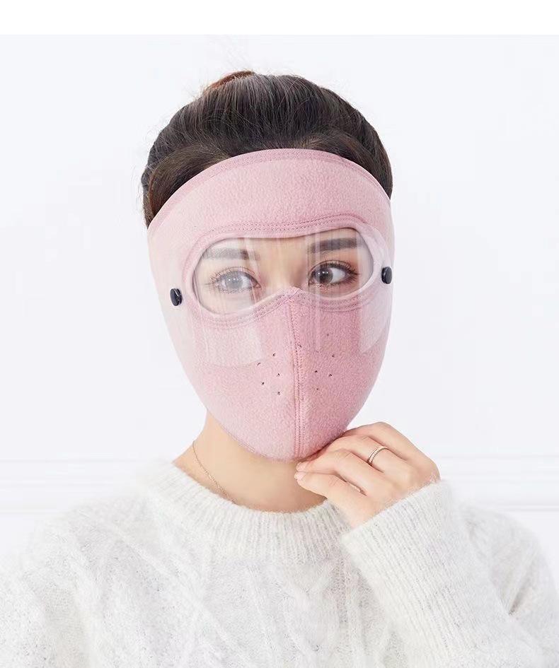 Radfahren Winter Gesichtsmaske mit Fleecefutter und Ohrenklappen, Atmungsaktiv und Warm für Kaltes Wetter
