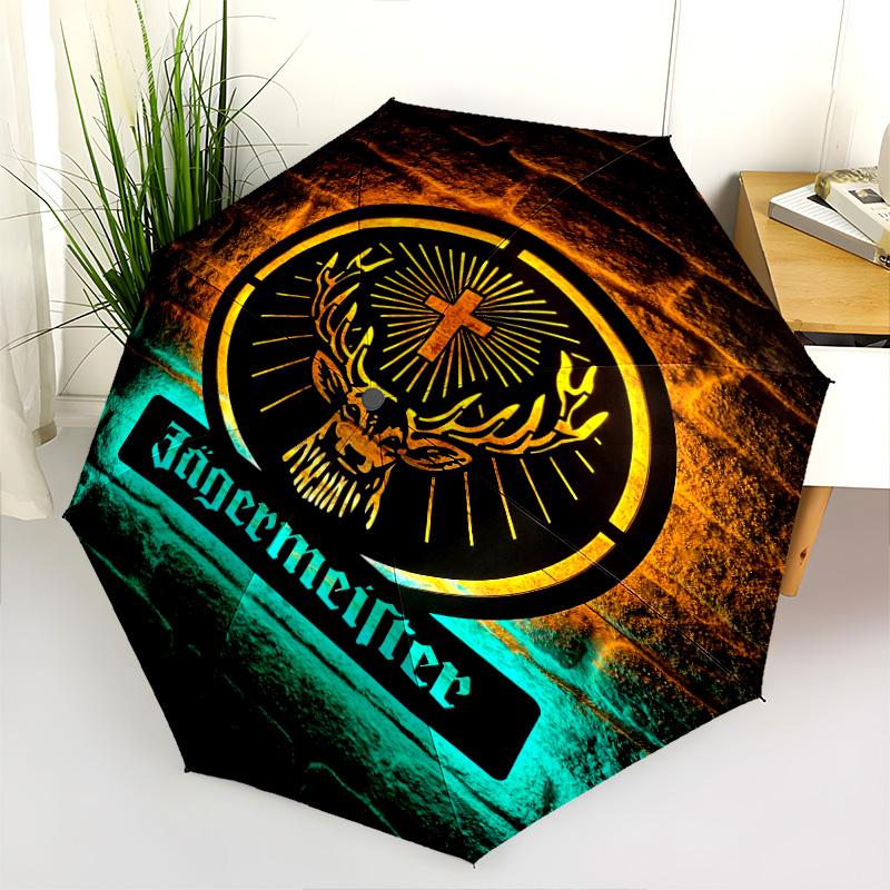 Jägermeister Emblem Glow Folding Umbrella Durable Suitable for All Seasons Outdoor Umbrella Travel