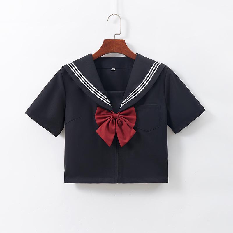 Black Three-Piece JK Uniform Skirt Set: Long-Sleeved Japanese Style Sweet Academy Outfit