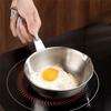 Small Stainless Steel Frying Pan Cooking Skillet with Handle for Eggs Milk and Sauce Pouring Dishwasher Safe Kitchenware