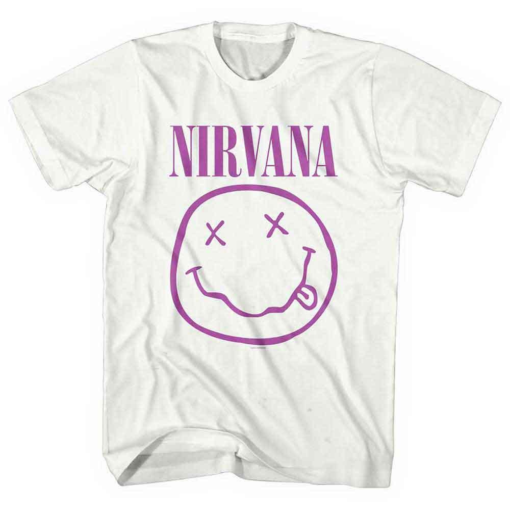 26 Nirvana Purple Smile White Official Tee T-Shirt Mens Unisex T-Shirt M
