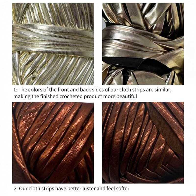 3 Rolls Metallic Weaving Cord Ribbon 32.8Yard Each Roll Metallic Knitting Thread Yarn For Handmade Bag and Sewing P9YB