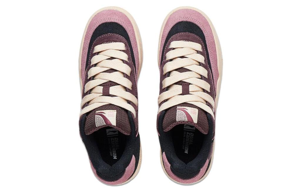 Li Ning GOS 2000 Cushioning, Wear Resistant Low Top Skateboard Shoes Women's Black Purple AEPT002-2