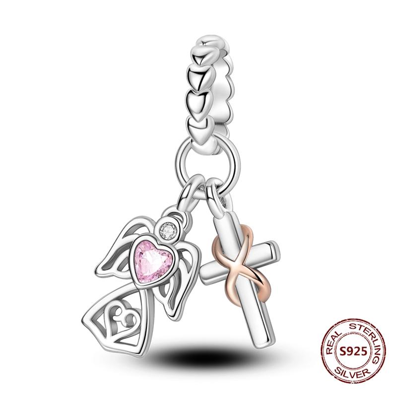 Teufelsaugen Anhänger 925 Kupfer Original Hand von Fatima Blauer Zirkon Kreuz Blaue Augen Charms Passend für Armband DIY Herstellung Zirkon Geschenk