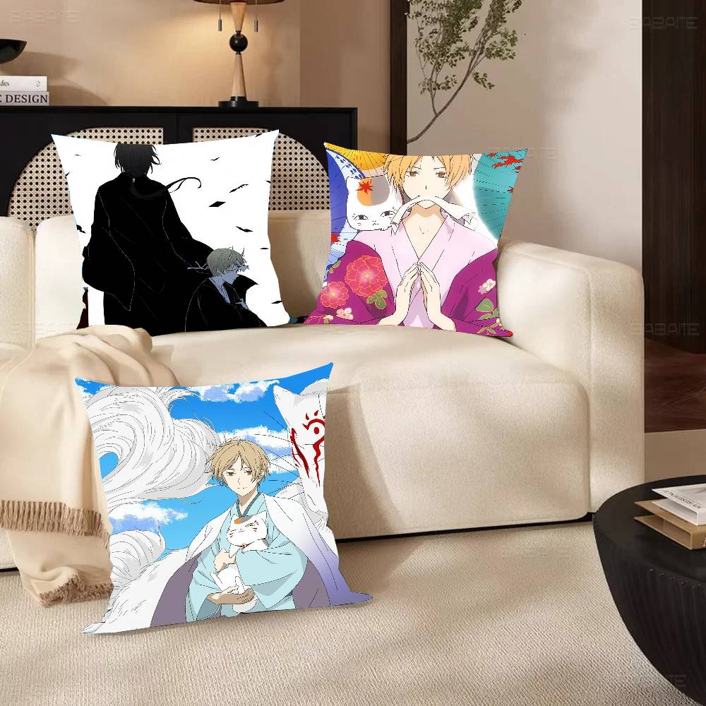 N-Natsumes Book Of F-Friends Animation Pillow Case Fashion Square Pillowcase Bedroom Sofa Room Ins Decoration Leisure