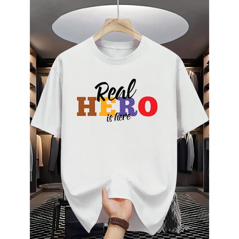 

European sizes Summer Men S Fashion Short-Sleeve T-Shirt with Letter Pattern Print 4XL білий
