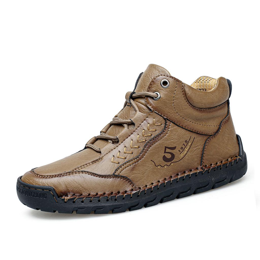 New 2026 Handmade Leather Casual Men Shoes Design Sneakers Man Breathable Leather Shoes Men Ankle Boots Outdoor zapatos casuales