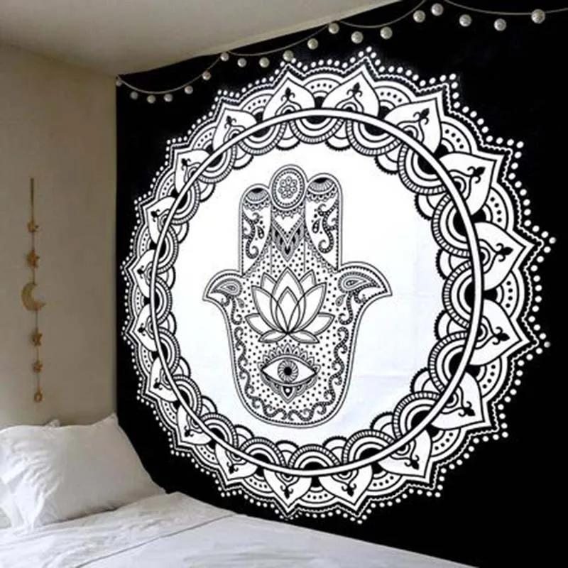 150cm Mandala Print Tapestry Wall Hanging Carpet Throw Yoga Beach Mat Blanket Large Sleeping Pad Wall Art Tapestry Decorations