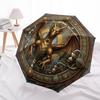 Steampunk Dragon Zodiac pattern umbrella, portable and foldable design, 8 ribs, a casual accessory for Halloween, Christmas, and birthday gifts.