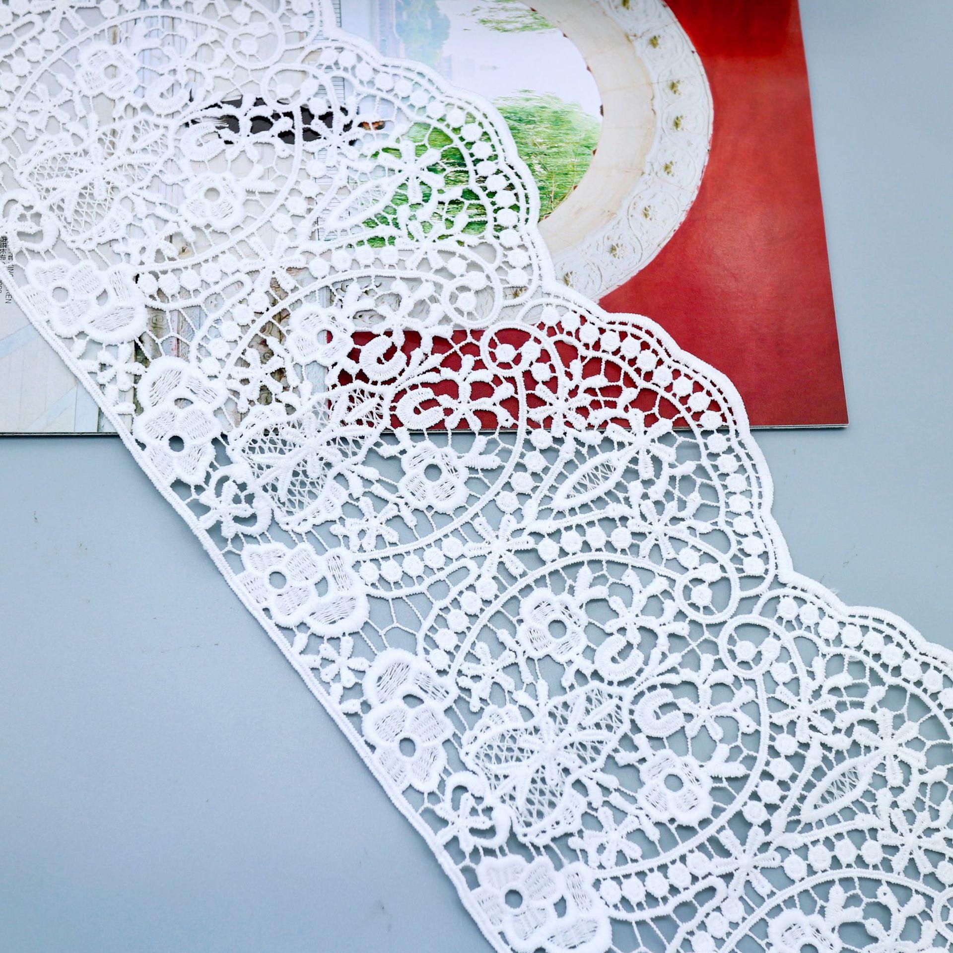 

Вишивка Молочний Шовк Мереживо Вишукане Нееластичне Ажурне Мереживо Аксесуари DIY Тканина для Одягу Декор Вікон SD433