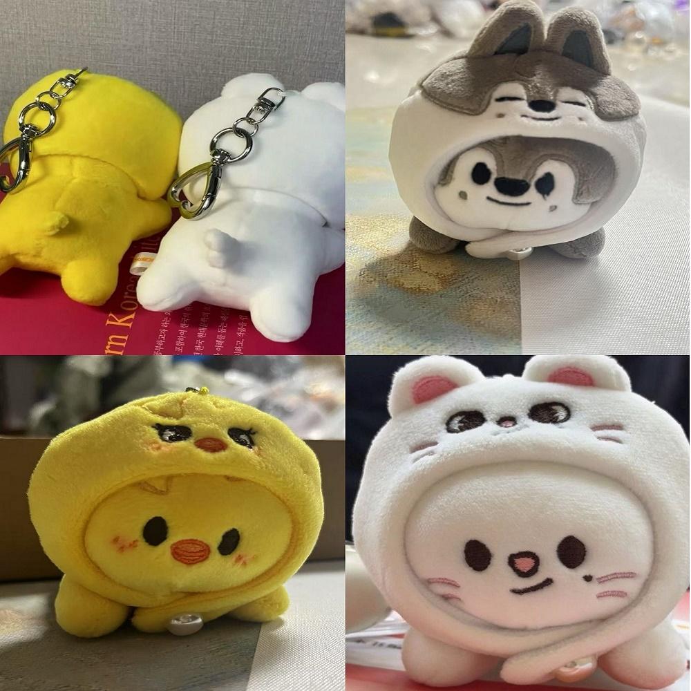 New Stray Kids Plush Cartoon Doll Skzoo Party Pose Doll Party Pendant Accessories Felix Wearing Hat Cute Keychain