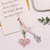 Sparkling Heart Charm Pendant Chain Hanging Decoration for Keys Bag Purse