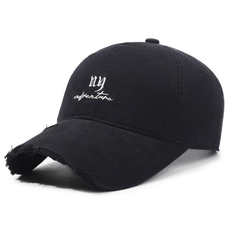 Hole Embroidered Letter Baseball Cap Women's Spring Autumn Sunscreen Hat
