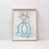 Plakat Słonik Na Chmurze Z Literą O Plakat Słonik Na Chmurze Z Literą O, 50X70 Cm, Rama Aluminiowa Złota, Papier Matowy 230 Gsm