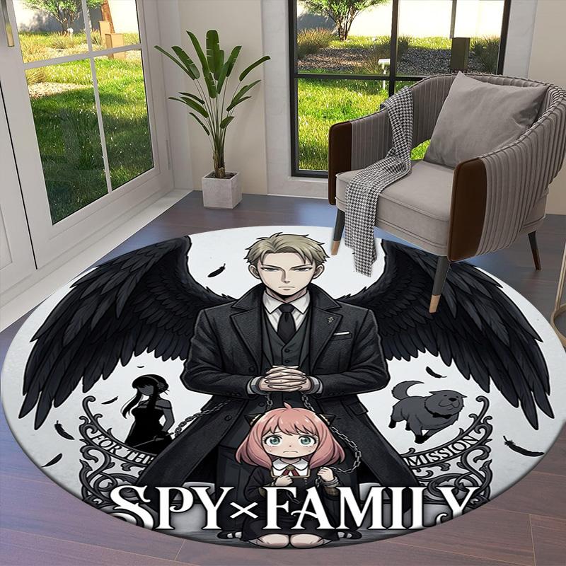 Spyxfamily Round Area Rug Carpet Rug For Living Room Bedroom Sofa Playroom Decor Nonslip Floor Mat