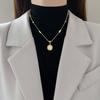 Titanium Steel, Shell Roman Minimalist Stove Real Gold Necklace Female Collarbone Chain Accessories