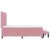 Box Spring Bed with Headboard Pink 190 X 140 Cm Velvet