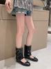 [Removable boot barrel] One shoe, three wear Mary Jane retro brown, black wedge heel bow, and three wear short boots.