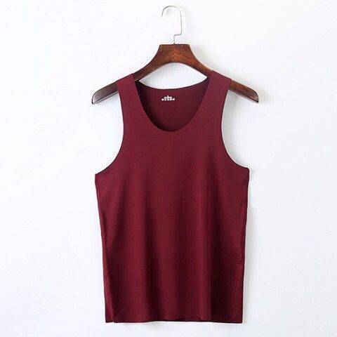 Men's borderless vest solid color sports base inner wear hurdle elastic vest sleeveless ice silk summer new