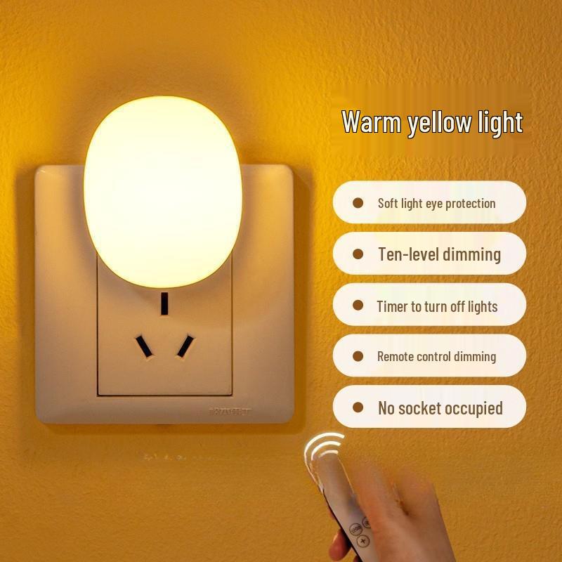 Soft Glow Baby Night Light with Remote Control – Eye-Friendly Plug-In for Bedroom and Nursery