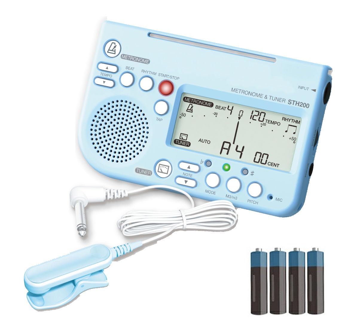 

Metronome Tuner Pickup Microphone Special Pack STH200BLSP STM30 AAA Battery Set &