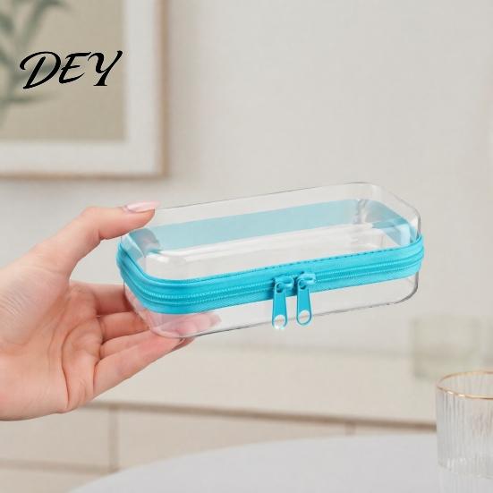 Portable Jewelry Case for Trip Clear Zipper Storage Bag, Durable Hard Shell Case, Pill Box Travel Dustproof Container, Headphones Pills And