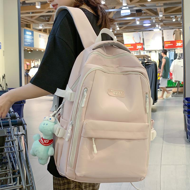 School bag children girls elementary school students solid color backpack junior high school students high school students high quality