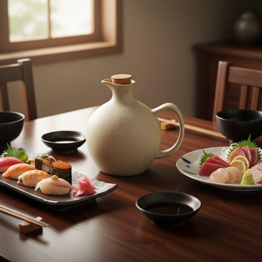 Matte Japanese Style Minimalist Oil Pot Vintage Oil Bottle Simple Seasoning Bottle Dinning Table