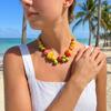 Layered Beads Fruit Necklace Stackable Multi Layer Choker Fashion Beaded Clavicle Chain  Gift
