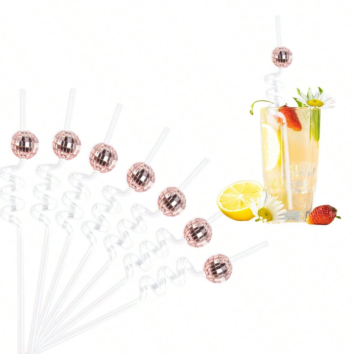 5pcs/set 80s 90s party supplies drinking Straws Reusable Plastic Drinking Straws retro party 80s 90s Birthday Party Decoration