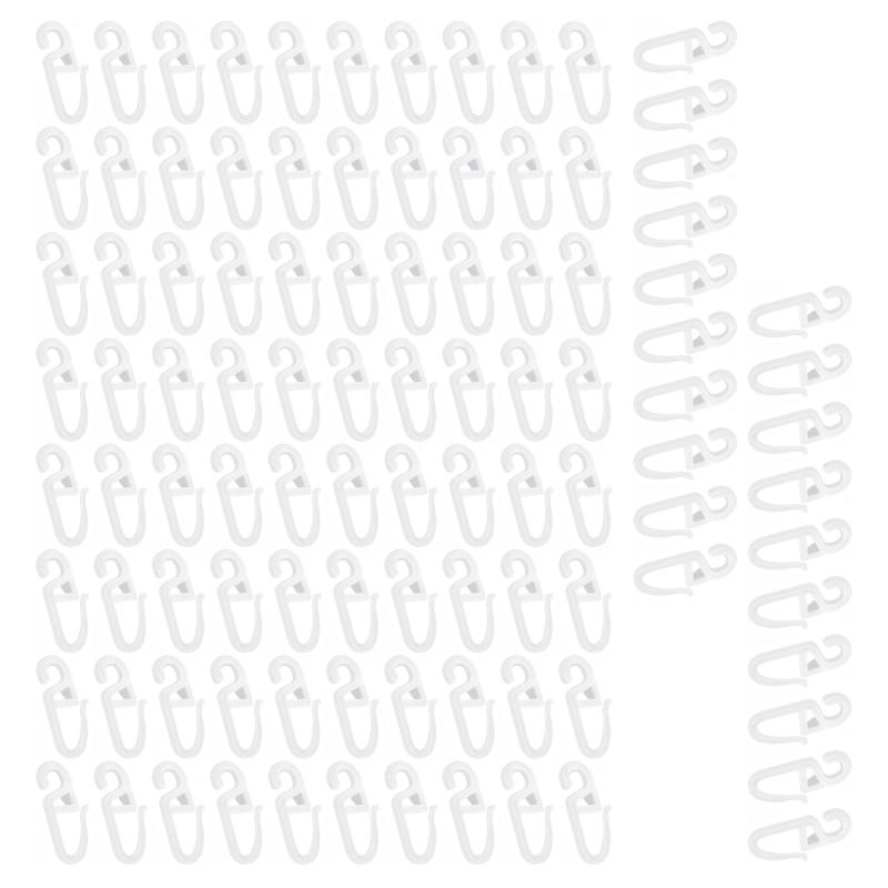 Упаковка из 100 крючков для карнизов S-образной формы, плавно скользящий зажим для сменных аксессуаров для штор дома и офиса 1