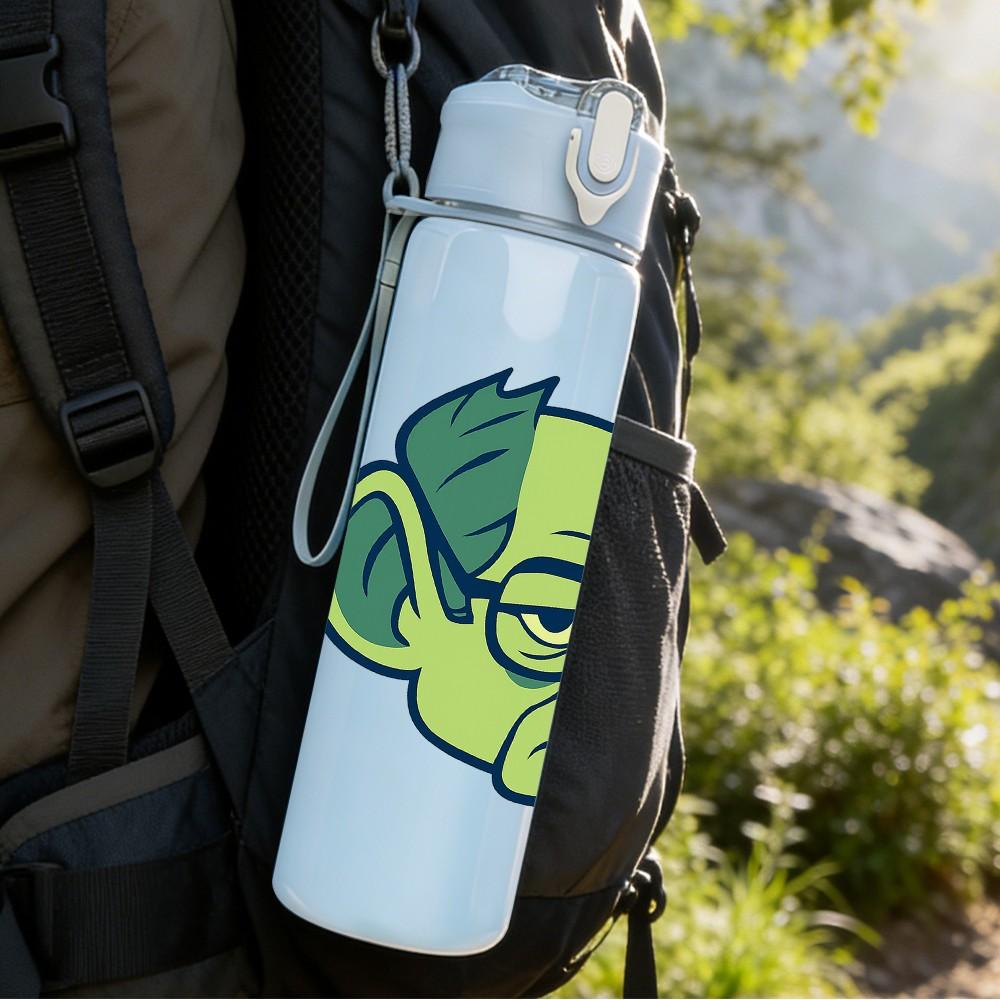 1PC Frankenstein Cartoon Head 750ml Color Plastic Sports Water Bottle Leakproof Flip Straw Lid Suitable for Sports Office Home Use