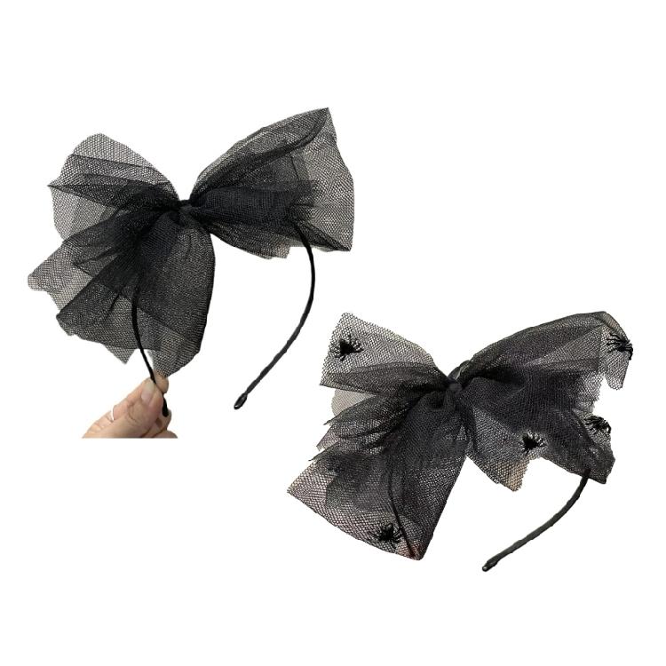 Vintage Gothic Lace Bow Headband Womens Headpiece Wedding Halloween Headwear