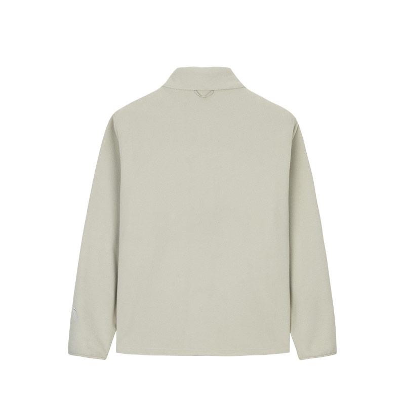 Anta Training Series Zipper Stand Collar Solid Color Long Sleeve Hoodie Men hoodies Gray 152517747R-2