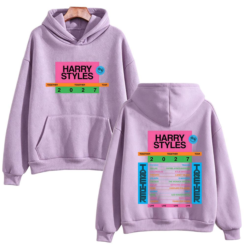 HarryStyles Together Together Tour 2027 Double Sided Print Hoodies Men Women Loose Sweatshirts Pop Fan Gift Streetwear Pullovers