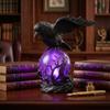 Sphere Design Desktop Ornaments Gothic LED Lamp Creative Decoration Raven Statues Halloween Bird Sculptures Halloween Decor