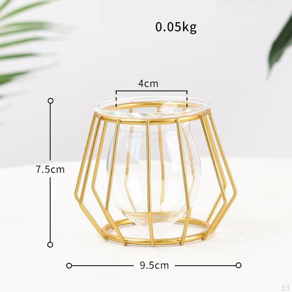3D Geometric Tabletop Flower Vase, Terrarium Air Holder Glass Display Er Table Centerpiece