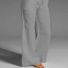 Linen Wide Leg Pants Elastic Drawstring Waist Casual Flare Trousers With Side Pockets Lightweight Loose Fit Beach Vacation Daily Palazzo Pants