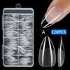 120/240Pcs Half Frosted Almond Pre-Filed Nail Tips Half Matte Press On Fake Nail Extension For Tiny Nail Bed 12 Sizes In Box