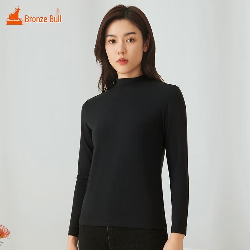 Tongniu Women's Cotton Modal Stretch Half-Turtleneck Base Layer