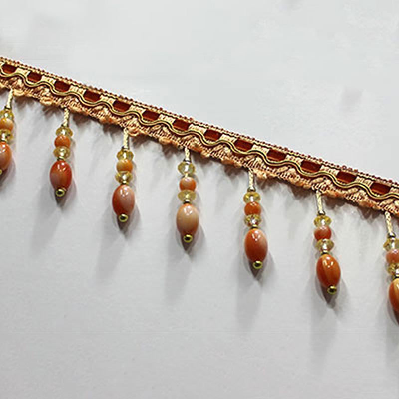 1M Akrylová Korálková Krajková Záclona Šití Střapec Okraj Čalounická Stuha Ozdoba DIY pro Šití Záclonové Doplňky Dekor Evropský Nový